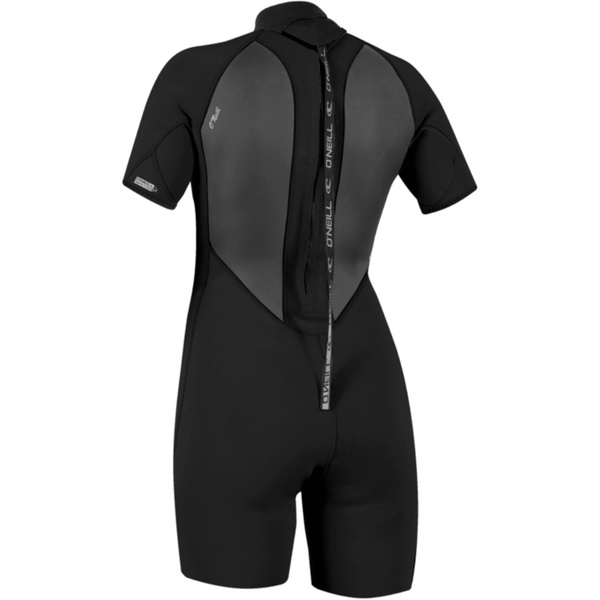 2026 O'Neill Womens Reactor-2 2mm Back Zip Shorty Wetsuit 5043B - Black / Black
